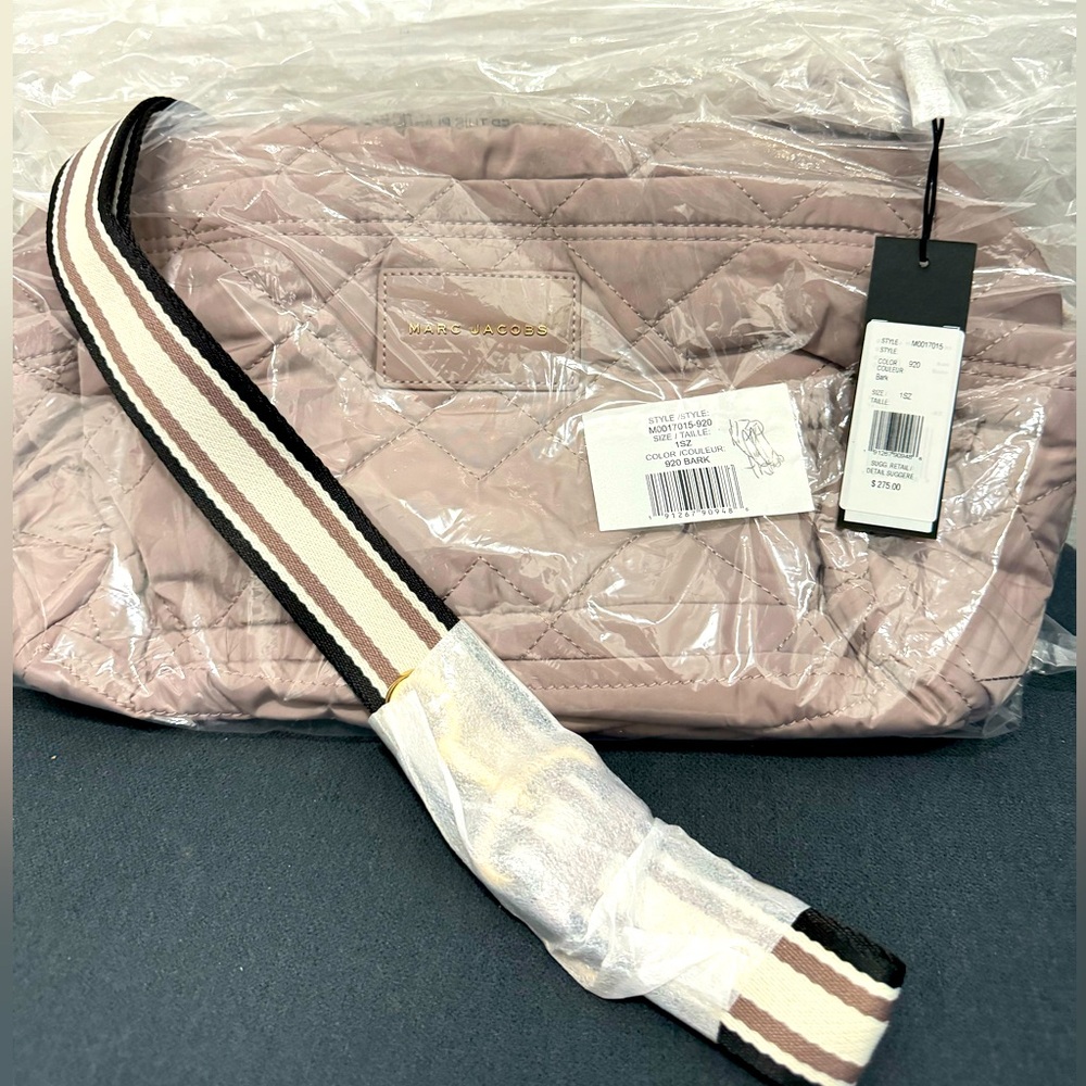 Marc Jacobs small nylon weekender tote bag (bark) NWT